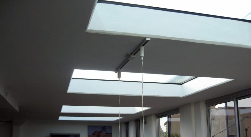 Skylight View Upward Into A Pool